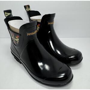 Pendleton Women Tucson Gloss Aztec Print Chelsea Rain Boot Black Size 6